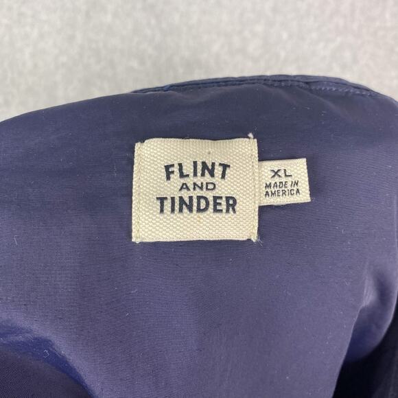 Flint and Tinder Jacket Mens XL Ridge Shell Navy Blue Hooded Zip Snap Button - Picture 12 of 13